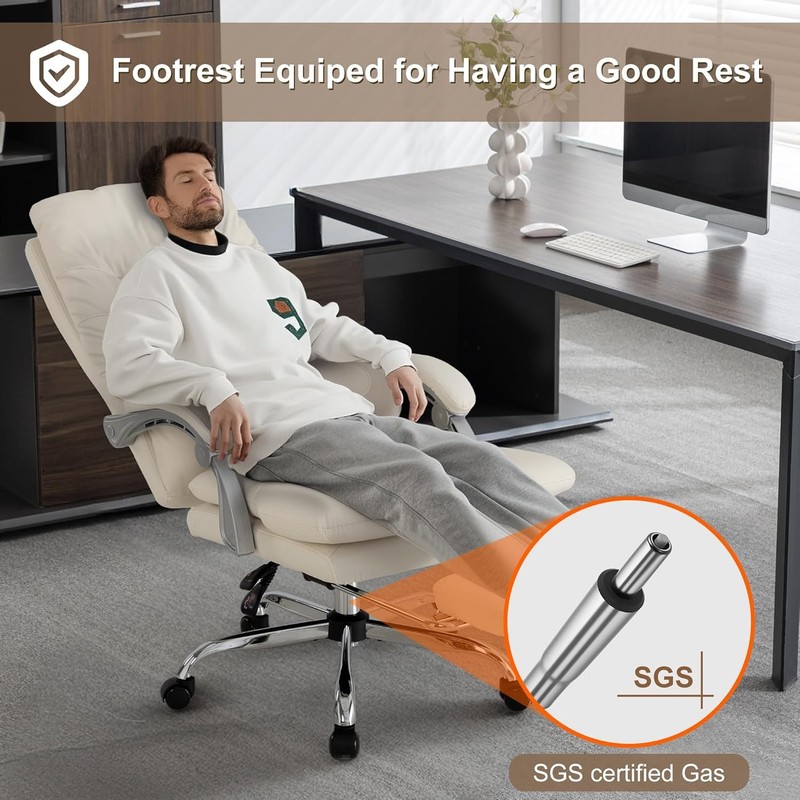 Massage Executive Office Chair with Heated,90-135° Reclining Chair with Footrest gallery