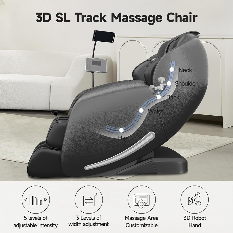 Massage Chair Full Body with Unique Phone Controller, Zero Gravity 3D Sl-Track R gallery