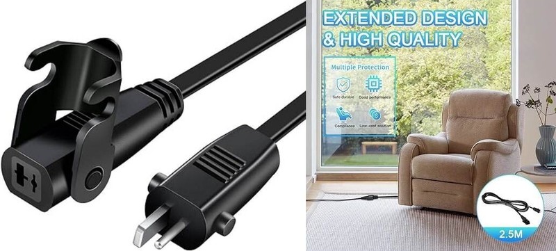 Cable de extensión de 8,2 pies (2,5 m) para sillón elevador o sillón reclinable. gallery
