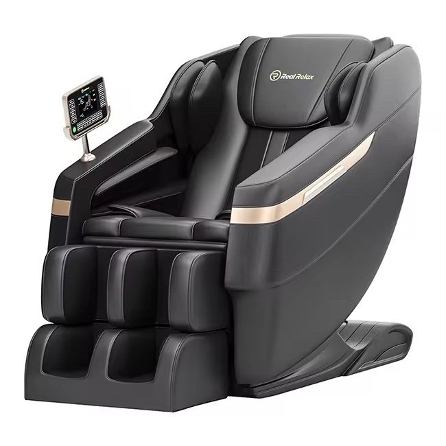 Real Relax Black Massage Chair with Remote Control & Attached Control Panel gallery