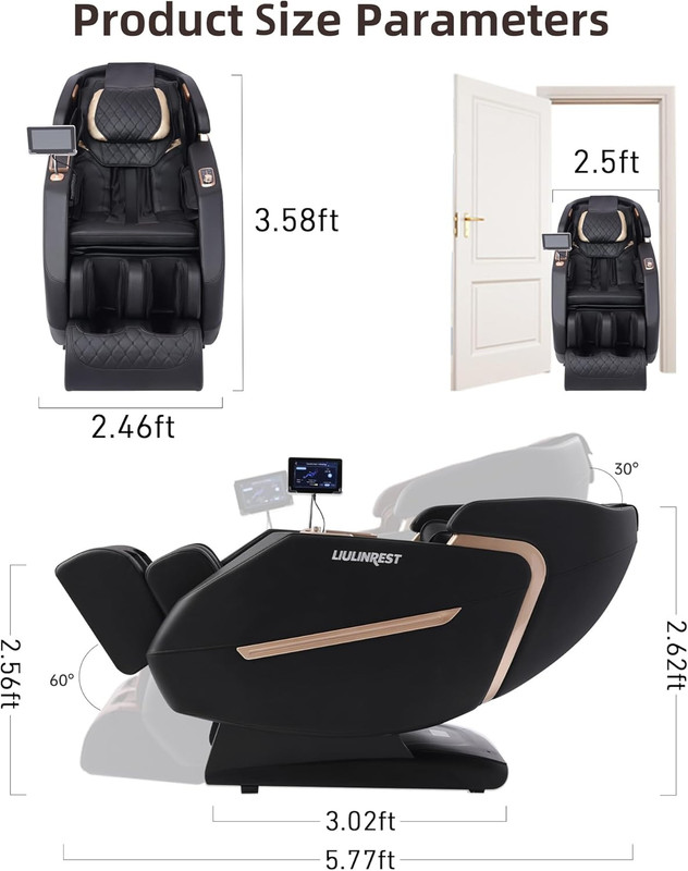 2026 4D Massage Chair Full Body, Zero Gravity Massage Chair with Sl-Track & Heat gallery