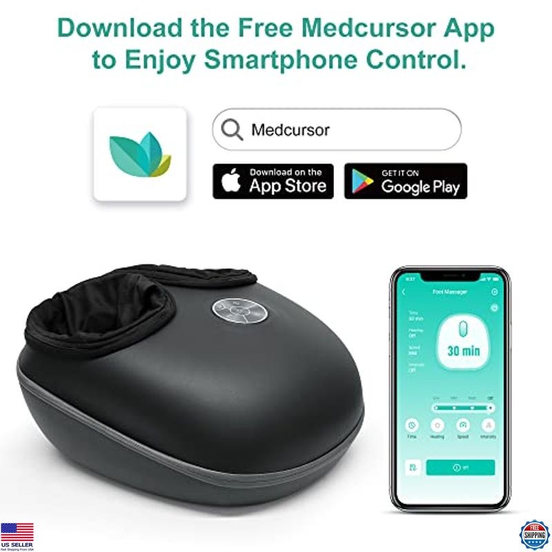 Medcursor Shiatsu Foot Massager with Heat - Deep Kneading, Air Compression, gallery