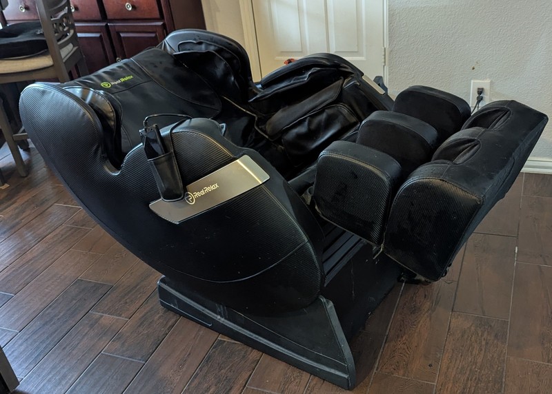 Real Relax Electric Massage Recliner Chair Black Faux Leather Remote Control gallery