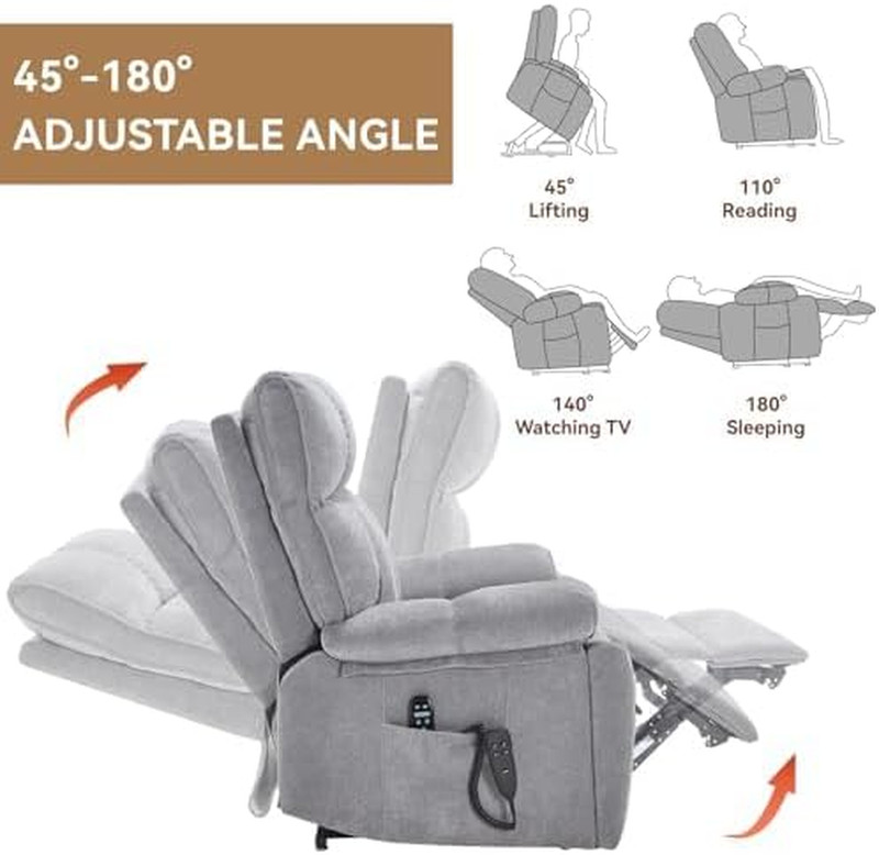 Dual Motor Power Lift Recliner Chair, 8 Positions Vibration Massage Recliner Cha gallery