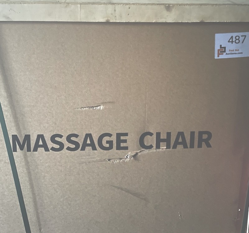IRMC Electric Massage Chair Recliner Gray Gold Faux Leather Full Body gallery