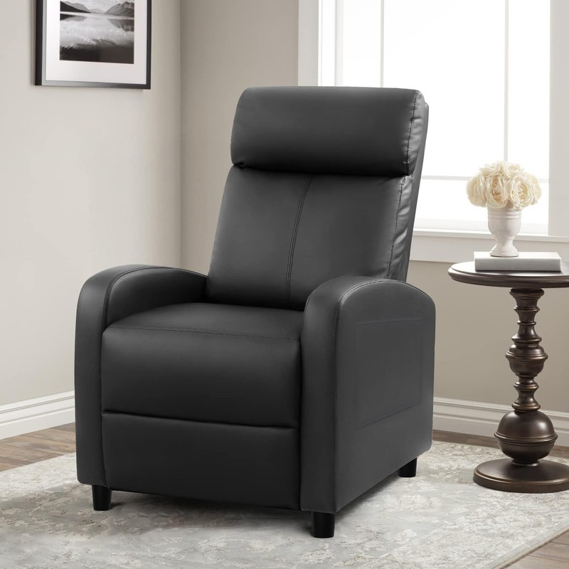 Furniwell Massage Recliner Chair for Living 29.2D x 19.9W x 38.7H in, Black gallery