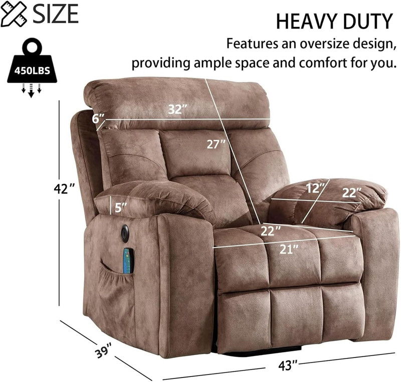 Oversized Power Lift Recliner with Massage, Heat, Cup Holders & USB Port gallery