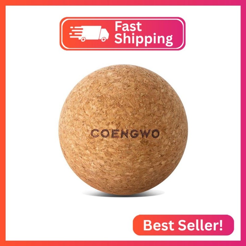 COENGWO Cork Massage Ball, Cork Myofascial Release Ball, Yoga Therapy Ball for T