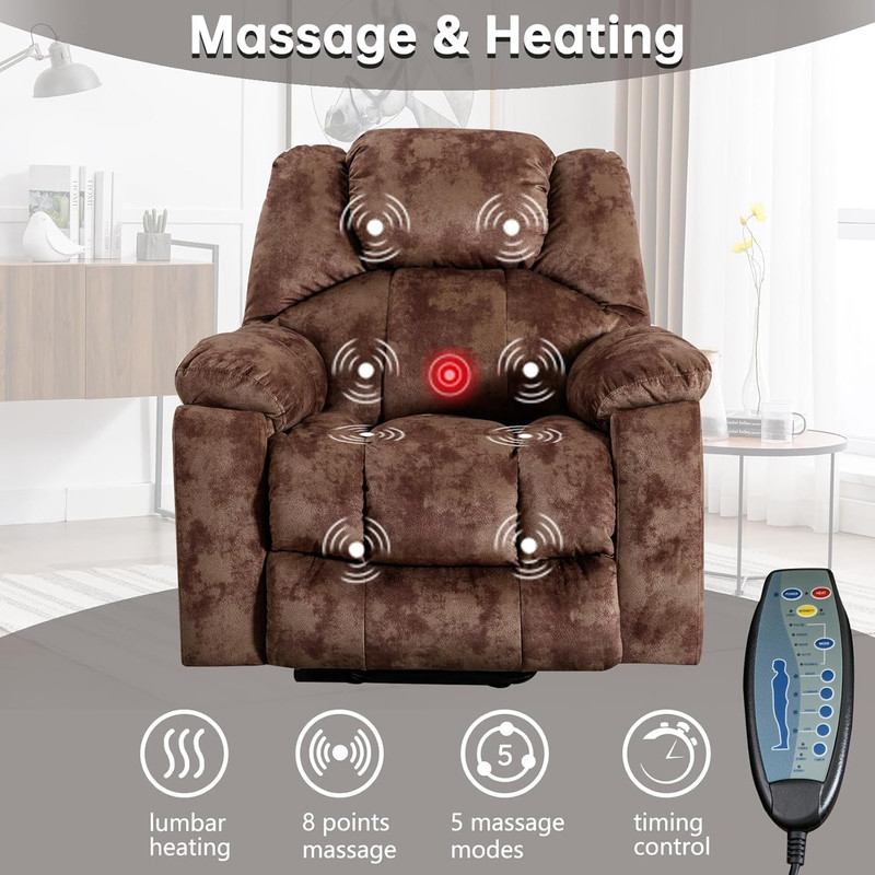 CANMOV Large Power Lift Recliner with Massage and Heat for Elderly, Heavy Duty L gallery