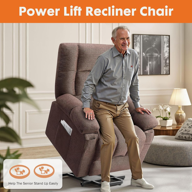 Power Lift Recliner Chair with Vibration Massage and Heat for Adults, Ergonomic gallery