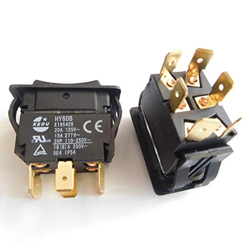 HY60B 125/250V 20/15A 6 Pins Rocker Switch ON-Off-ON Push Button Switches Arc gallery