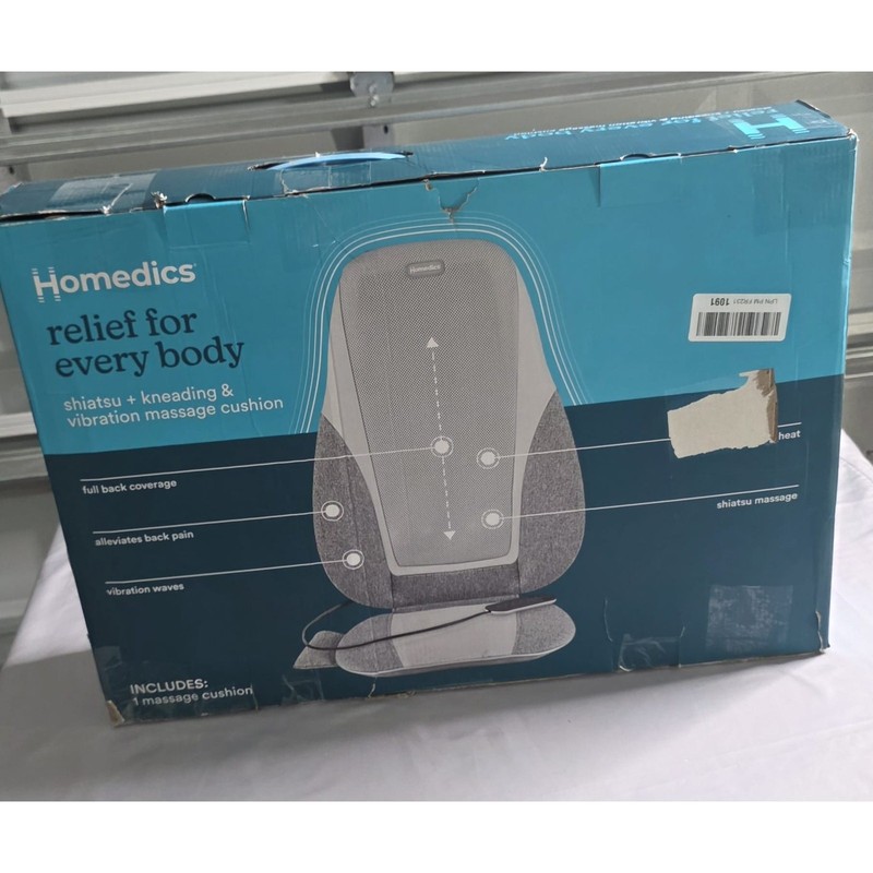 HoMedics Shiatsu Massage Cushion w/ Heat Kneading Full Back Chair Pad gallery