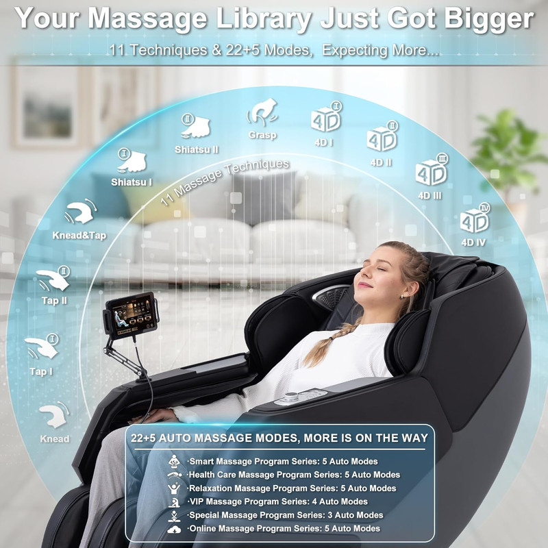 MT339 4D Full Body Massage Chair - Zero Gravity, AI Control, Heat & Stretch gallery