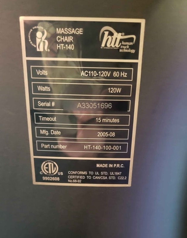 Massage Chair Human Touch HT-140 gallery