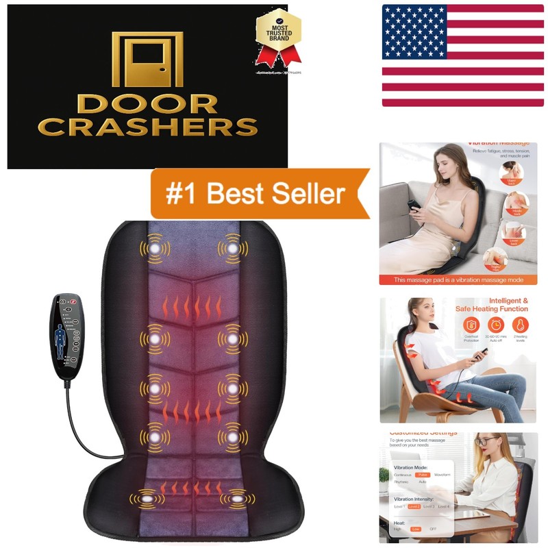 Heated Massage Seat Cushion with 10 Vibration Motors – Ideal for Home or Office
