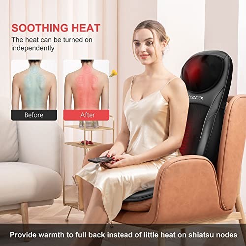 Shiatsu Back Massager with Heat, Deep Kneading & Rolling Massage Chair Dark gallery