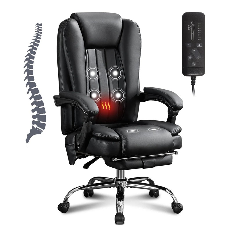 Massage Office Chair with Heat and 6 Vibration Points with Foot Rest &Padded US gallery