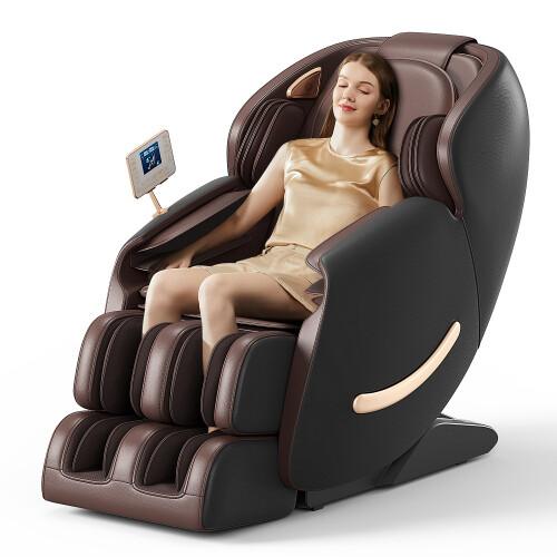 Black Full Body 3D Zero Gravity Massage Chair Recliner LCD Touch Screen Bluetoot