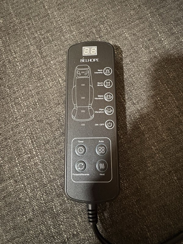 Belhope SJD-01 Massage Chair Cushion Black Heated Shiatsu Vibration LCD Remote gallery