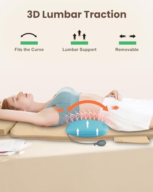 Massage Mat Full Body, Back Massager with Heat and Vibration, HY-3D5-Beige gallery