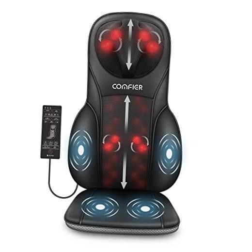 Shiatsu Back Massager with Heat, Deep Kneading & Rolling Massage Chair Dark