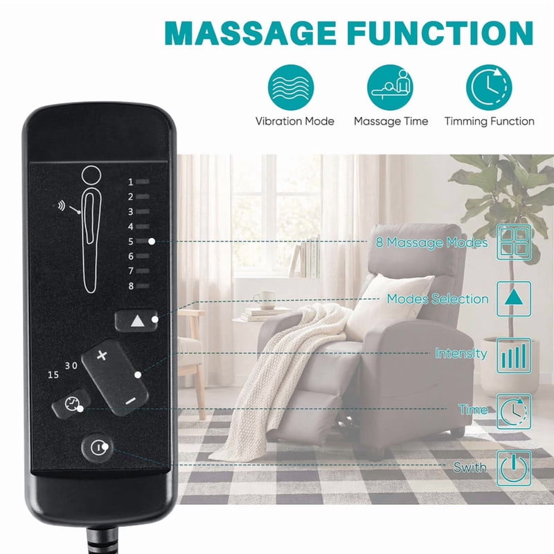Massage Recliner Chair Adults Heat Vibration Home Theater Adjustable Lounge Sofa gallery