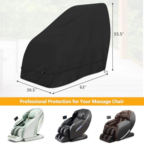 COSHNIBI Massage Chair Cover,Heavy Duty Waterproof 63"L x 39.5"W x 55.5"H Black gallery