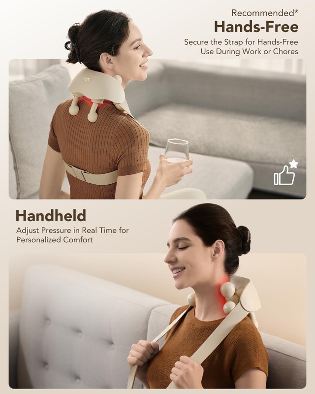 SKG HS500 Cordless Neck & Shoulder Massager - Deep Tissue Shiatsu with Heat gallery