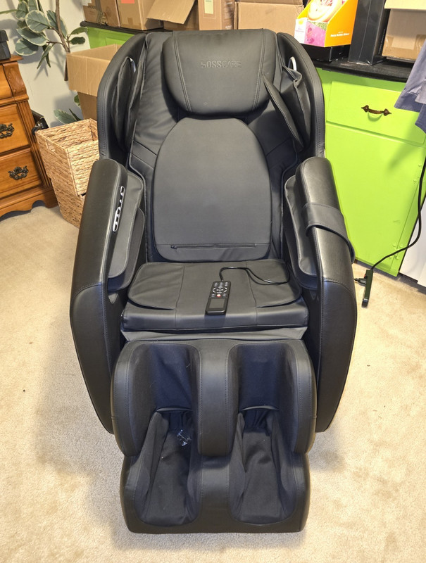 BOSSCARE Electric Massage Chair, Black, Wired Remote, Foot/Leg Massager