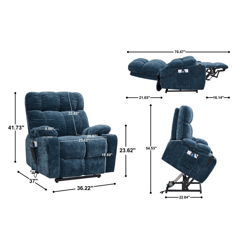 Power Lift Recliner with Heat and Massage, Infinite Position Recline, Lay Flat gallery