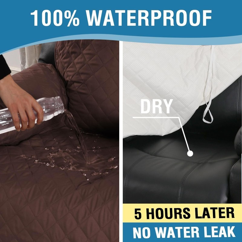 100% Waterproof Power Lift Recliner Chair Cover Non Slip Electric Power Brown gallery