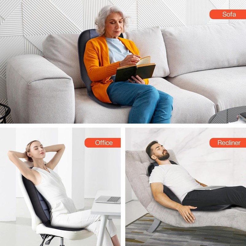 Heated Massage Seat Cushion with 10 Vibration Motors - Ideal for Home or Office gallery