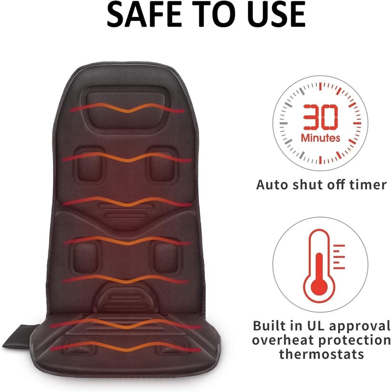Heated Massage Chair Pad with 10 Vibrating Motors - Perfect for Home or Office gallery