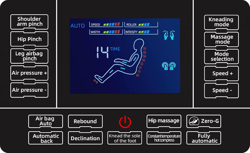 Zero Gravity Full Body Massage Chair with Heat, Bluetooth & Touch Screen - Black gallery