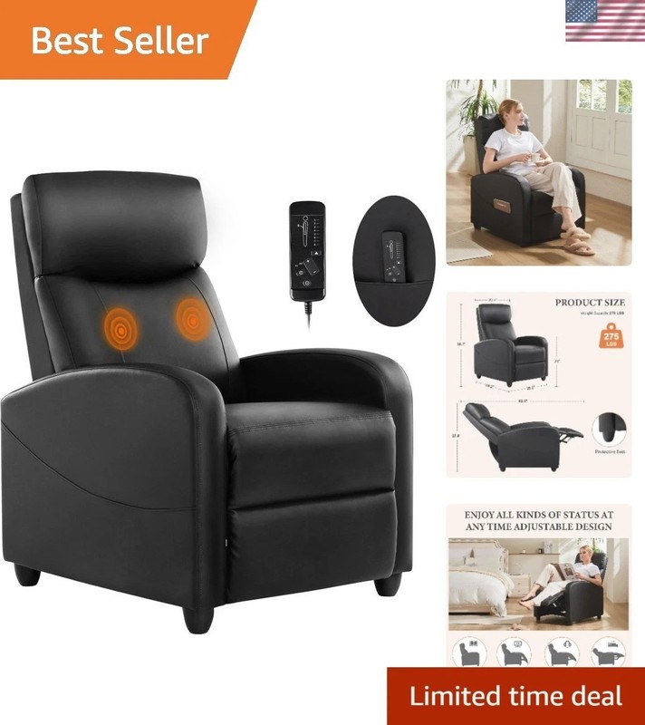 Sophisticated Massage Recliner with Lumbar Support – Perfect for Home Theaters