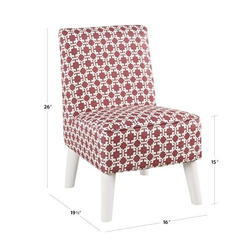 Youth Modern Armless Slipper Chair Pink and White Lattice gallery