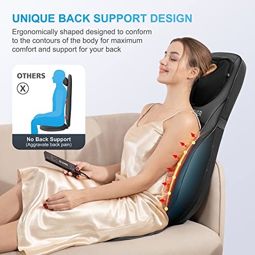 Shiatsu Back Massager with Heat, Deep Kneading & Rolling Massage Chair Dark gallery