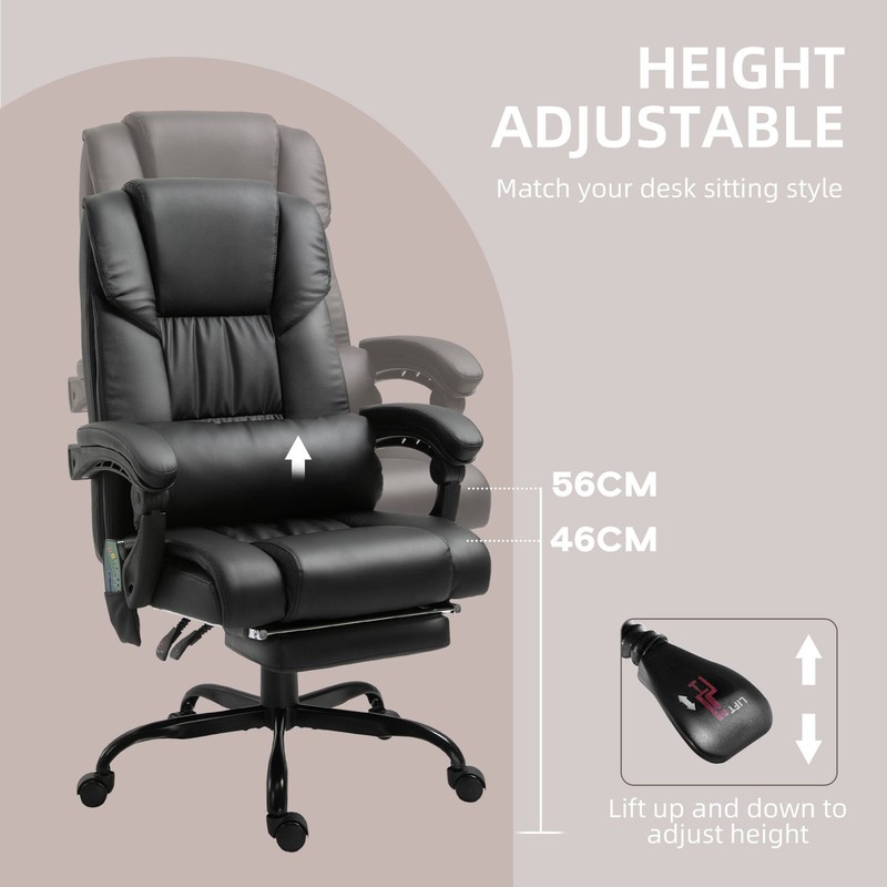 High Back Massage Office Chair with 6 - Point Vibrating Lumbar Support Recliner gallery