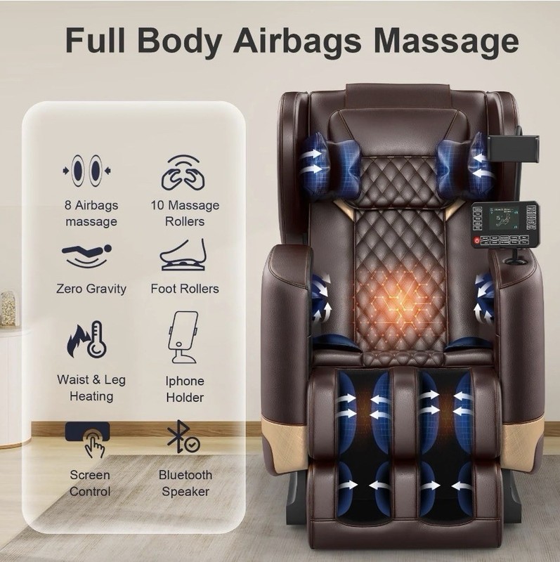 Znines Zero Gravity Full Body Massage Chair Recliner Heat Foot Rollers gallery