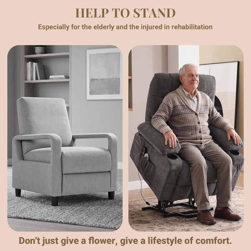 Power Lift Recliner Chair for Elderly with Lumbar Heat and Vibration Massage, El gallery