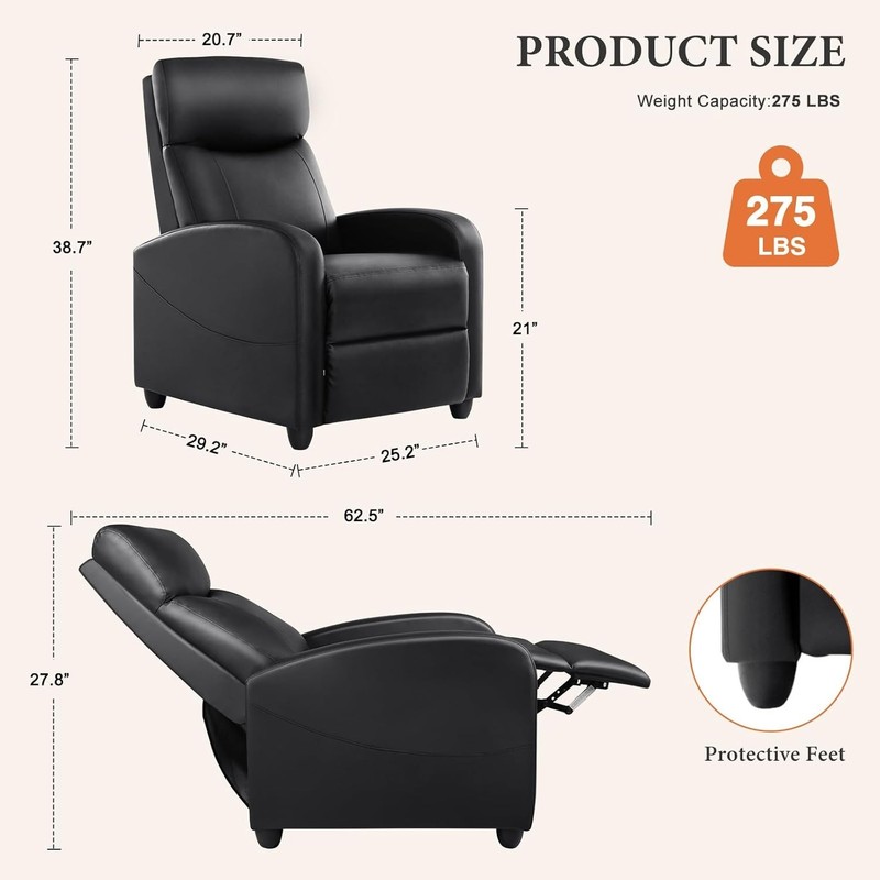 Sophisticated Massage Recliner with Lumbar Support - Perfect for Home Theaters gallery