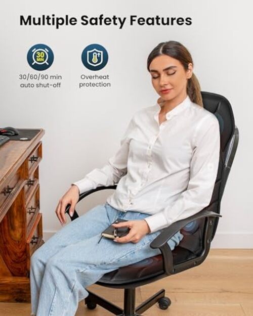 Massage Seat Cushion, Back Massager with 8 Vibration Nodes & 5 Modes, CF-2402C gallery