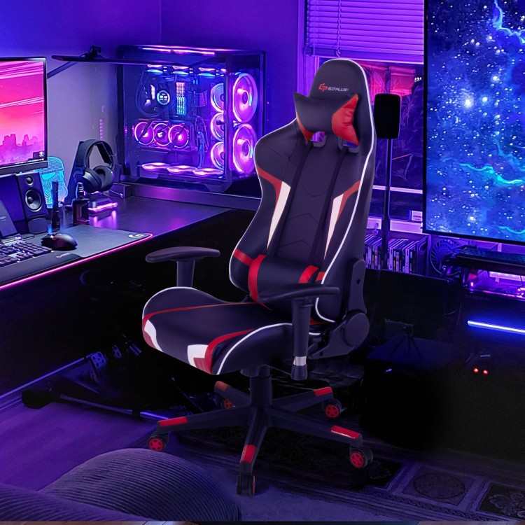 Reclining Massage Gaming Chair with Lumbar Support and 360° Swivel gallery