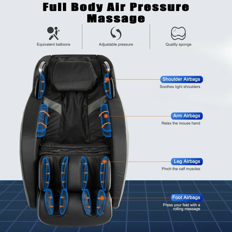 Full Body Zero Massage Chair with Bluetooth 3D Speaker and Built-in Heat Therapy gallery