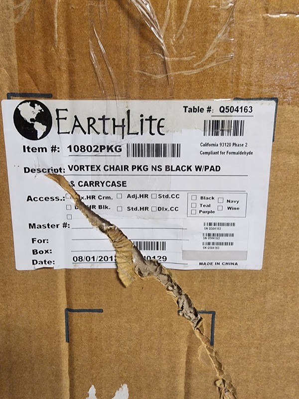 Earthlite Vortex Portable Massage Chair Package New Open Box gallery