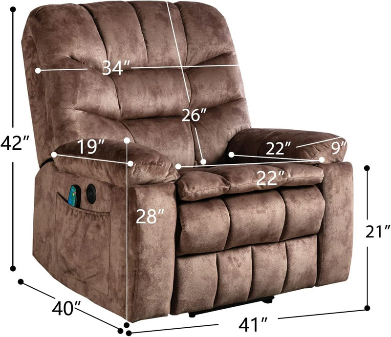 CANMOV Large Power Lift Recliner Chairs with Massage and Heat for Elderly, Heavy gallery