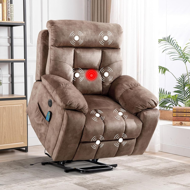 Large Power Lift Recliner Chair with Massage and Heat for Elderly Big and Tall P gallery