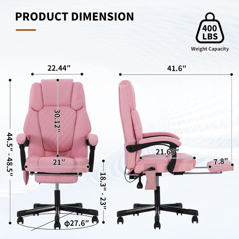 Massage Office Chair with Heat 6 Vibration Points,High Back & Heat, Executive De gallery