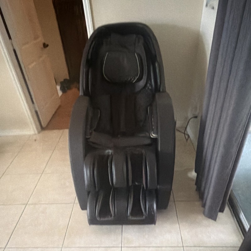 Infinity 4D Massage Functions Electric Massage Chair Black Faux Leather Remote gallery