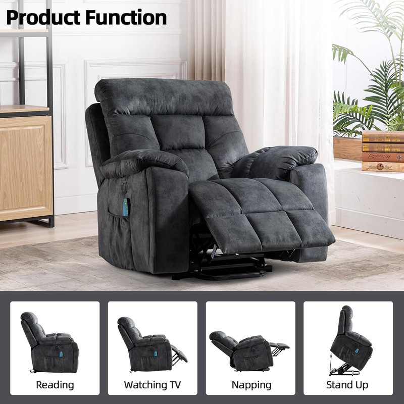 CANMOV Large Power Lift Recliner Chair with Massage and Heat for Elderly Big and gallery